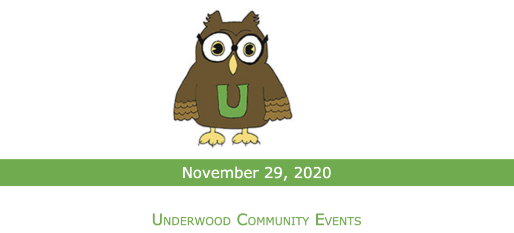 Underwood Community Events - November 29, 2020