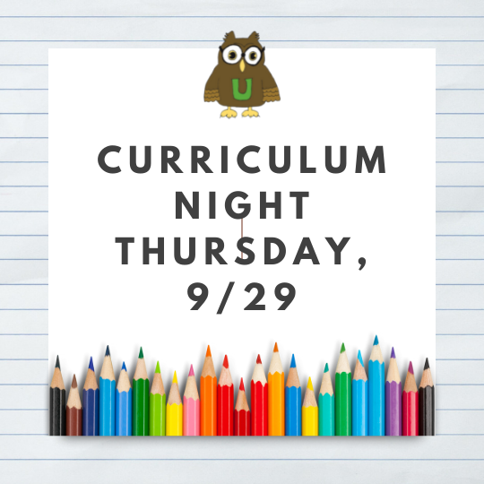 Curriculum Night – Thursday, September 29th