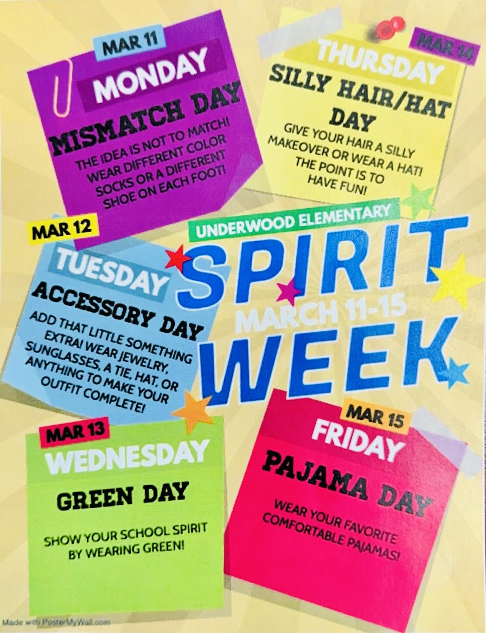 Spirit Week - March 2024 • Underwood School PTO